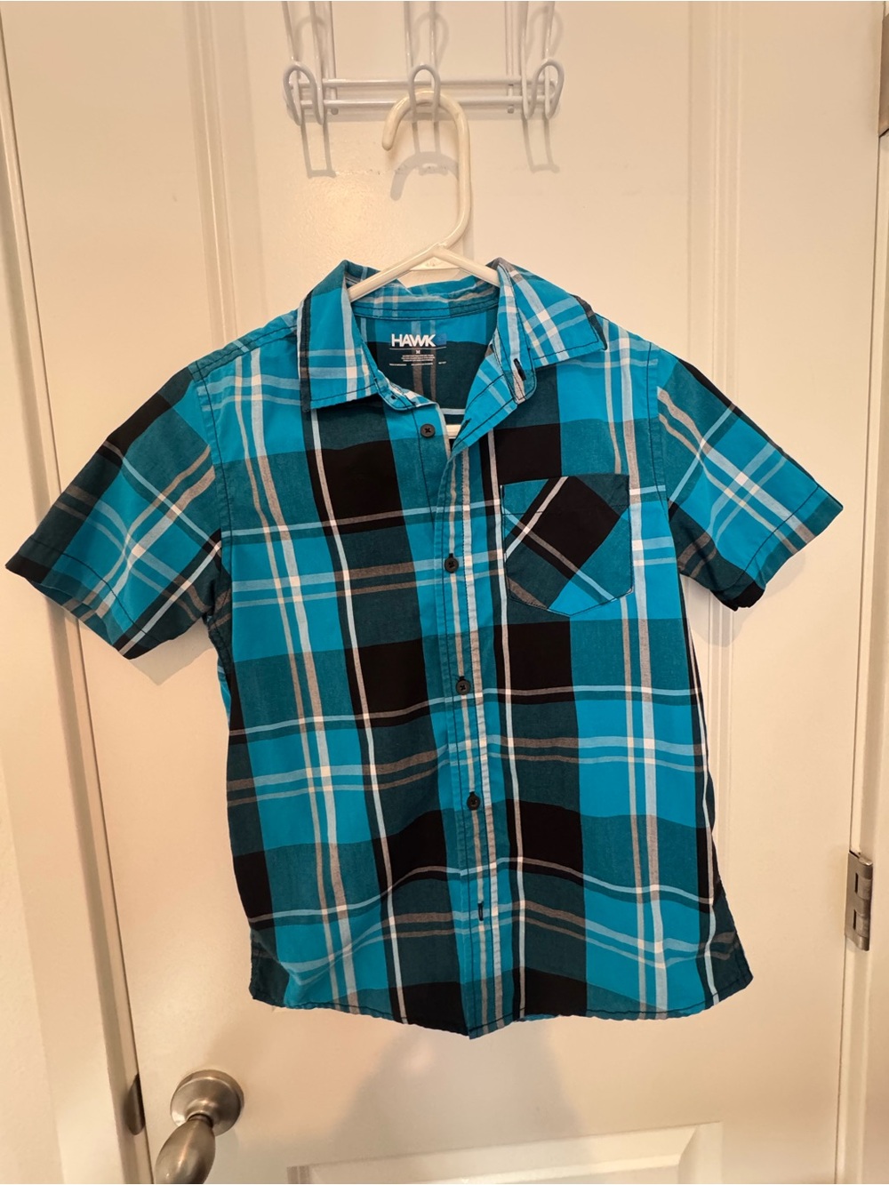 Tony Hawk Boys Short-Sleeve Plaid Button-Up Shirt - Picture 1 of 3